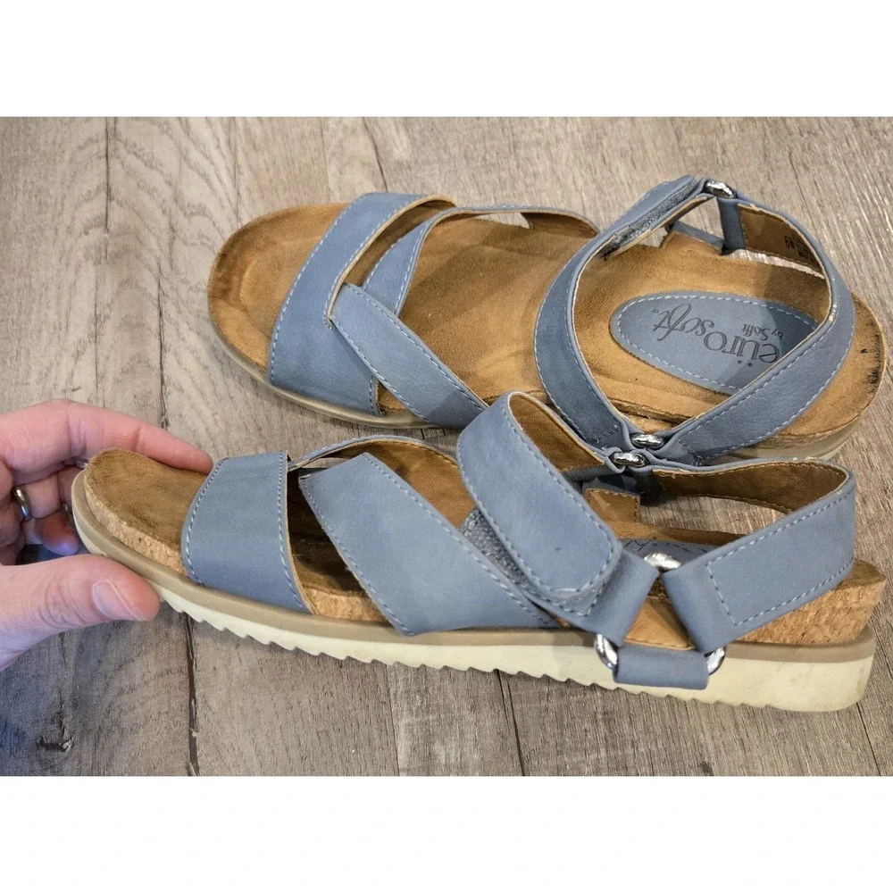 eurosoft sandals size 6m Blue Strappy‎